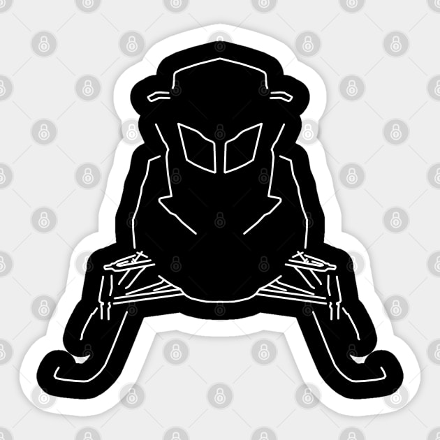 Snowmobile outline graphic (white) Sticker by soitwouldseem